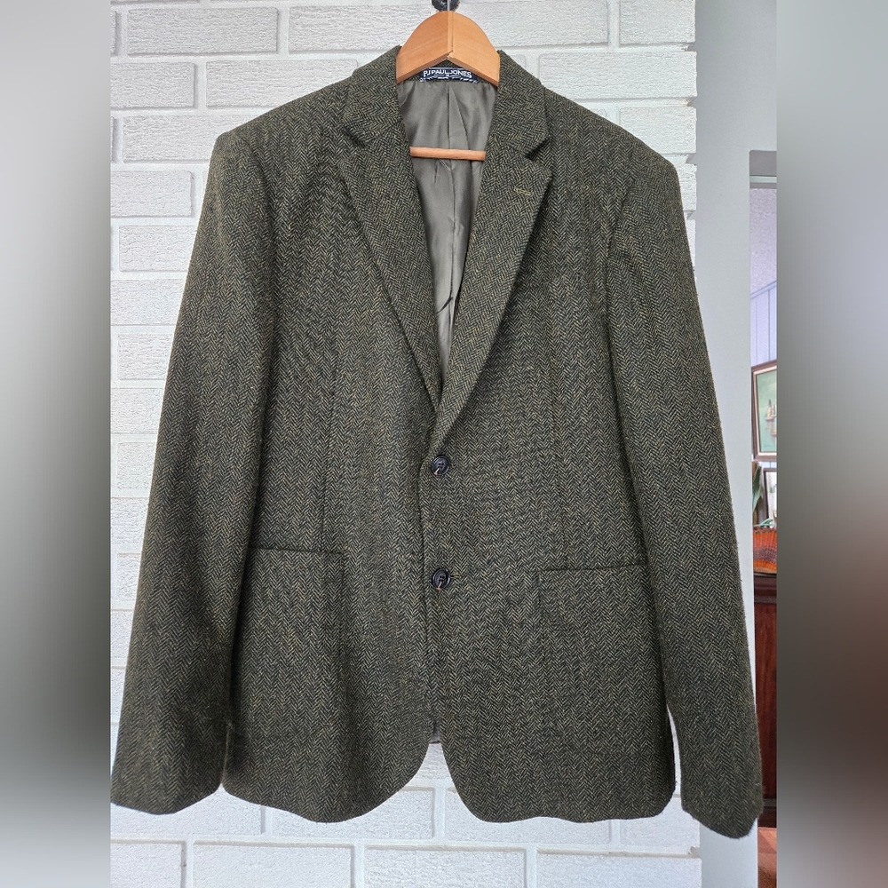 Paul Jones Herringbone Jacket with Blue Trim
